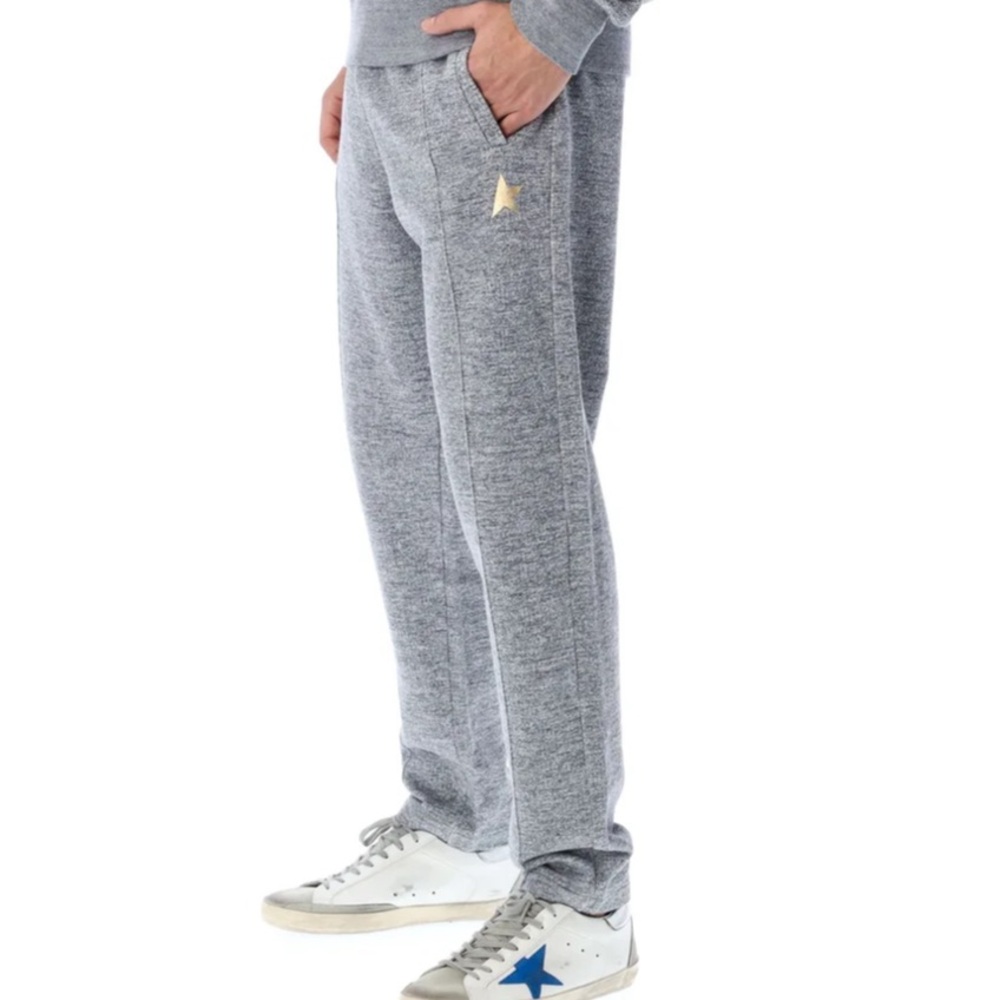 Golden Goose Deluxe Brand Star Printed Track Pants NWT Sz L In Grey Melange